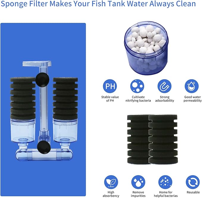 UPETTOOLS Aquarium Biochemical Sponge Filter