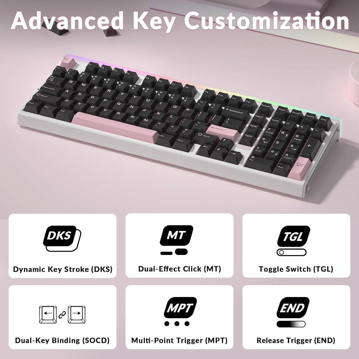 Aula Hero 99 Wired Gaming Keyboard, Hall Effect Switch with Rapid Trigger
