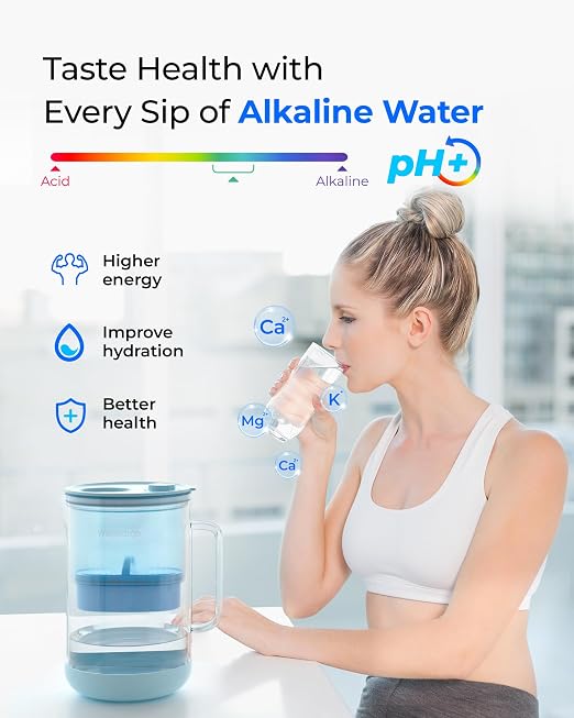 Waterdrop Large Glass Alkaline Water Filter Pitcher