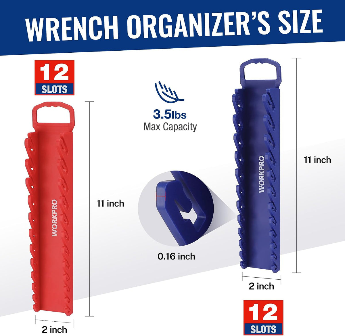WORKPRO 8-Piece Magnetic Socket and Wrench Organizer Set