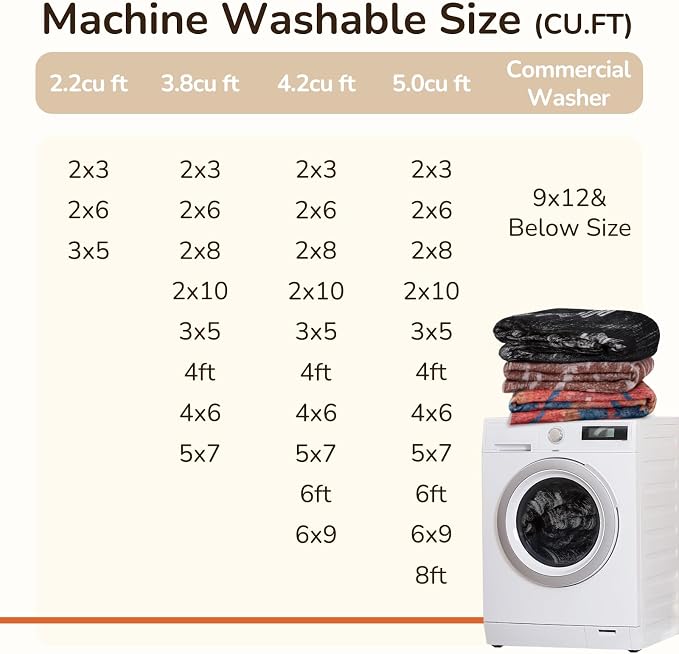 BESTSWEETIE Area Rug 8x10 Rug Machine Washable Non-Slip Low Pile Print Pattern