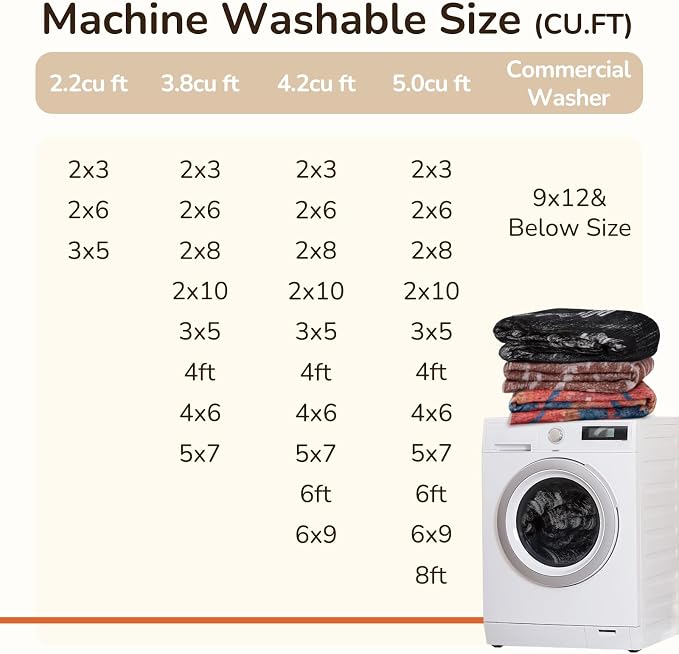 BESTSWEETIE Area Rug 4x6 Rug Machine Washable Non-Slip Low Pile Print Pattern