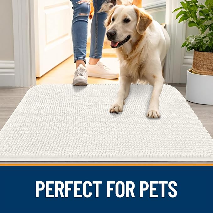 OLANLY Dog Door Mat for Muddy Paws 47x32, Absorbs Moisture and Dirt, Absorbent