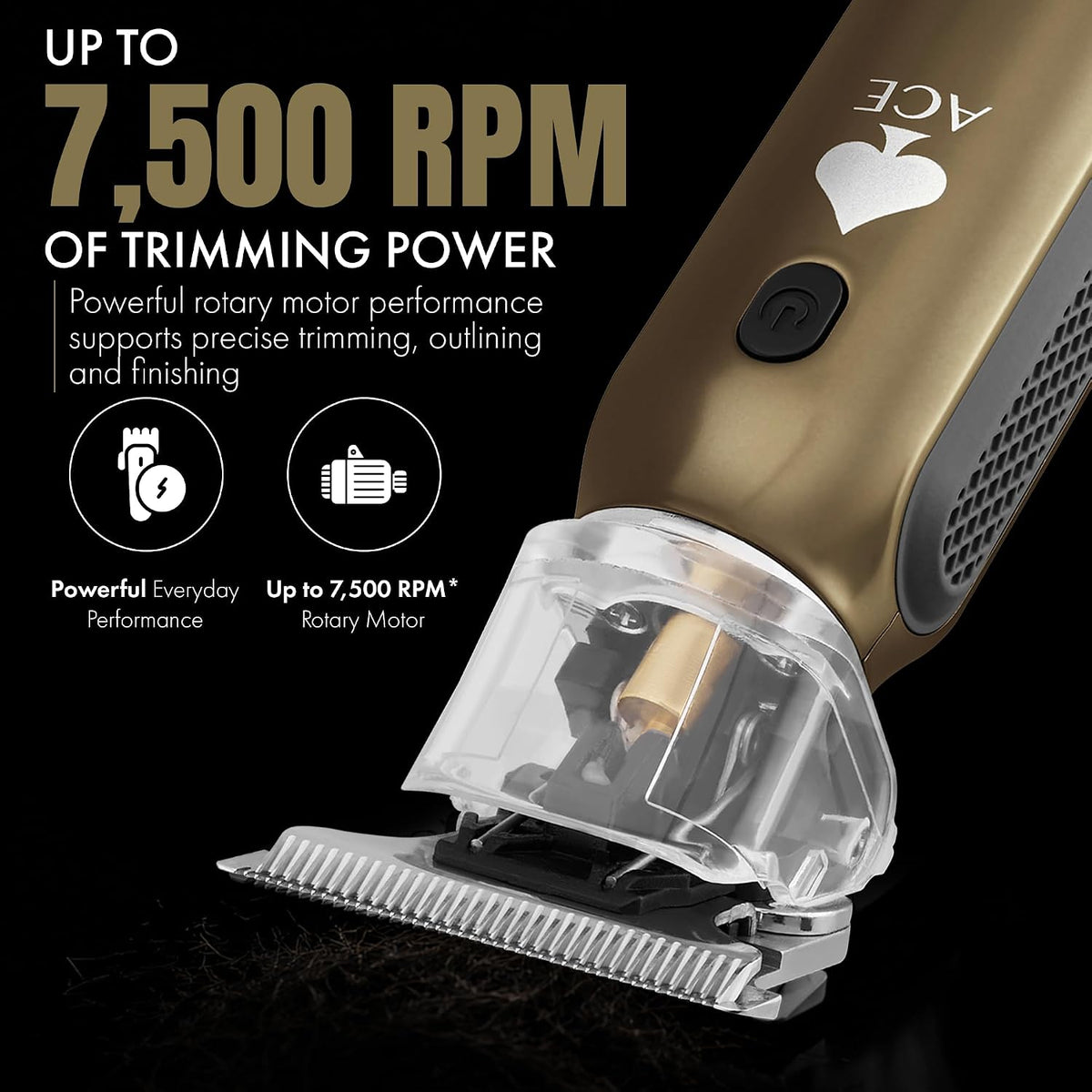 STYLECRAFT Ace Cordless Hair Trimmer, Slim Compact, Up to 7500 RPM Motor