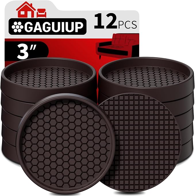Non Slip Furniture Pads- 3"x3" Round Anti Skid Caster Cups Furniture Coasters