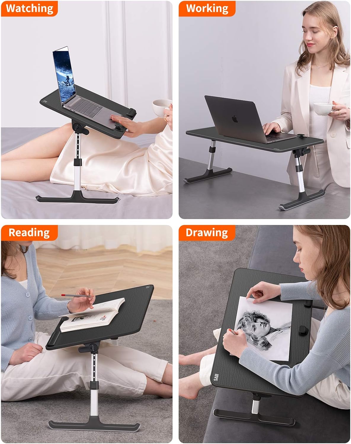 Laptop Desk for Bed, SAIJI Lap Desks Bed Trays for Eating Writing