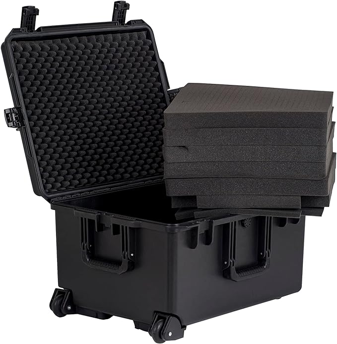 MEIJIA Portable All Weather Waterproof Rolling Hard Camera Case