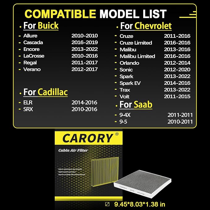 Cabin Air Filter w/Activated Carbon