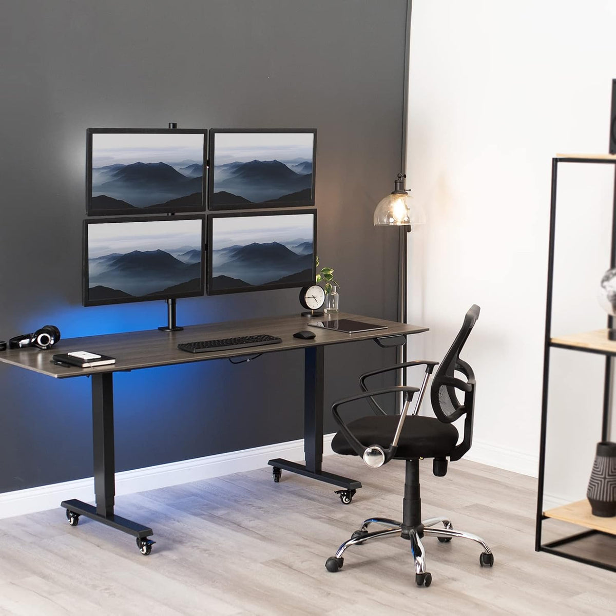 VIVO Quad 13 to 30 inch LCD Monitor Desk Mount | Adjustable 4 Screen Stand