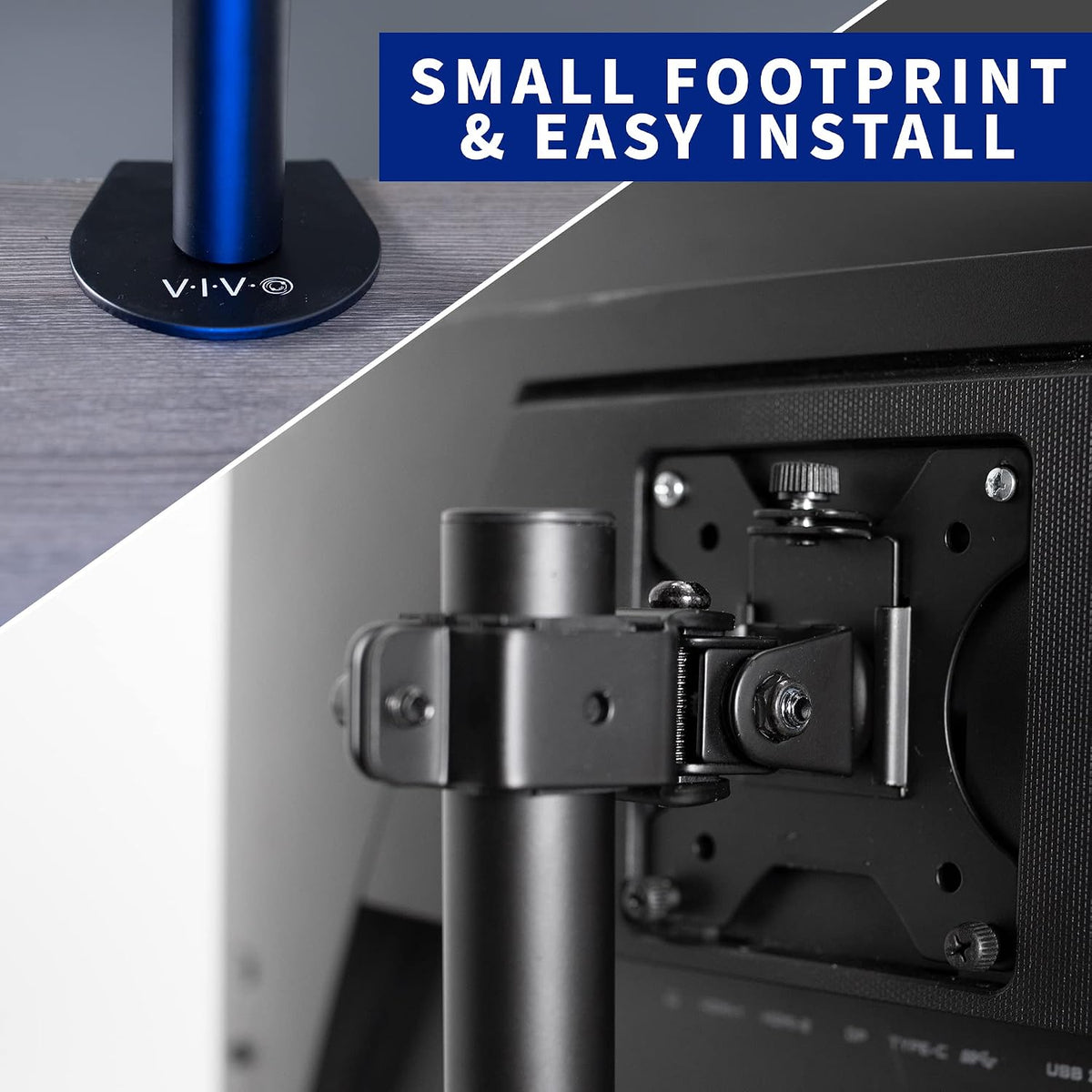 VIVO Single 13 to 38 inch LCD Monitor Heavy Duty Desk Mount Stand, Holds 1 Standard to Ultrawide Screen up to 38 inches, STAND-V001C