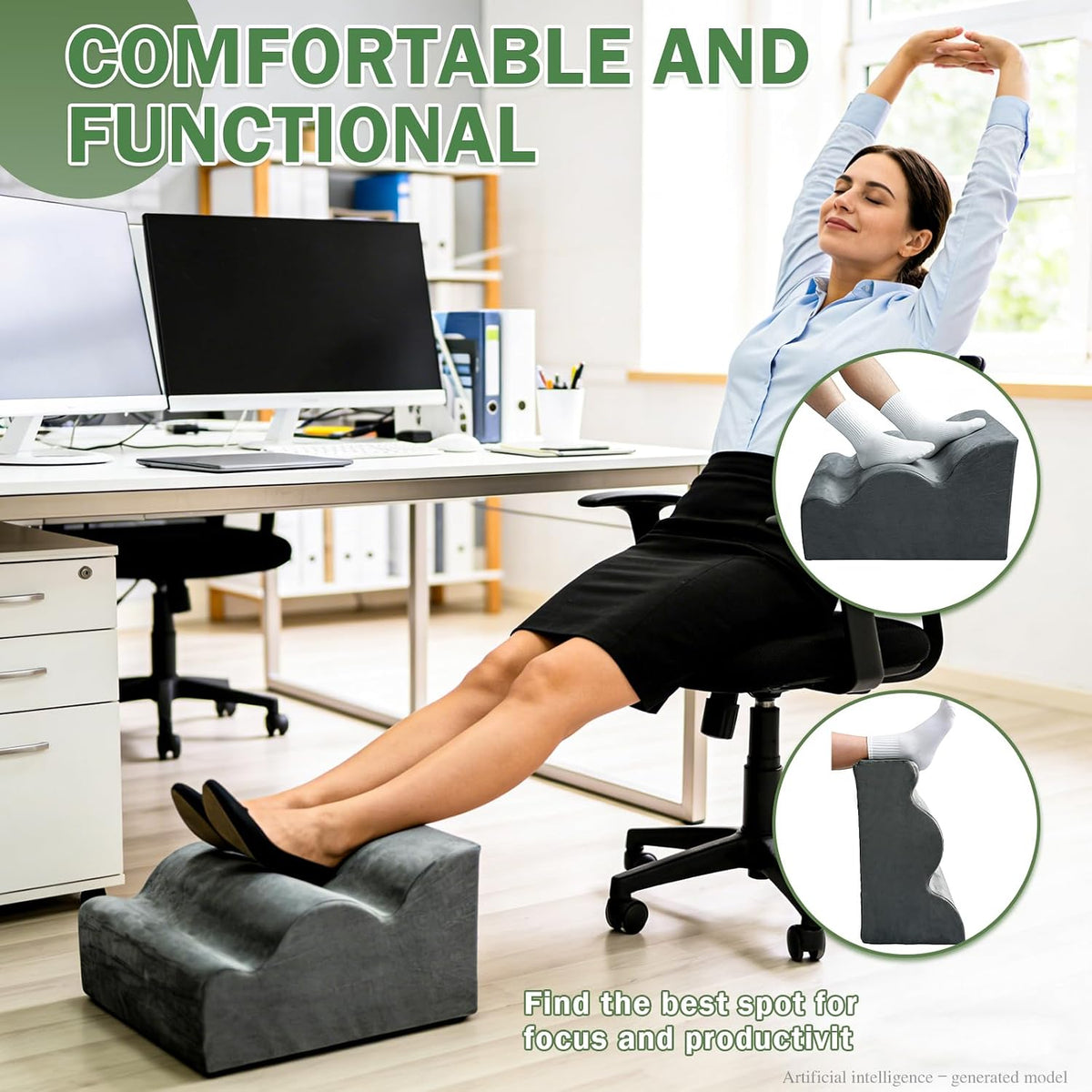 Foot Rest for Under Desk – 3-Layer Multi-Functional Foot Stool