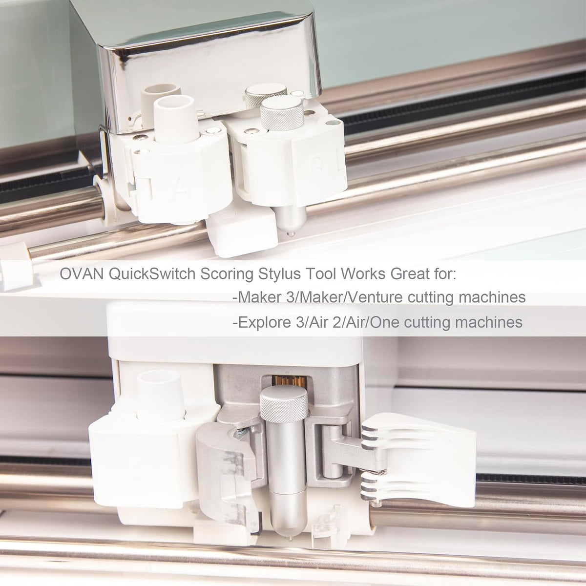 Engraving Tip + Scoring Tip + Fine Debossing Tip + QuickSwitch Housing for Cricut Maker 3/Maker/Venture/Explore 3/Air 2/Air, OVAN 3-in-1 Tool Set for Cricut Engrave/Score/Deboss Designs on Materials