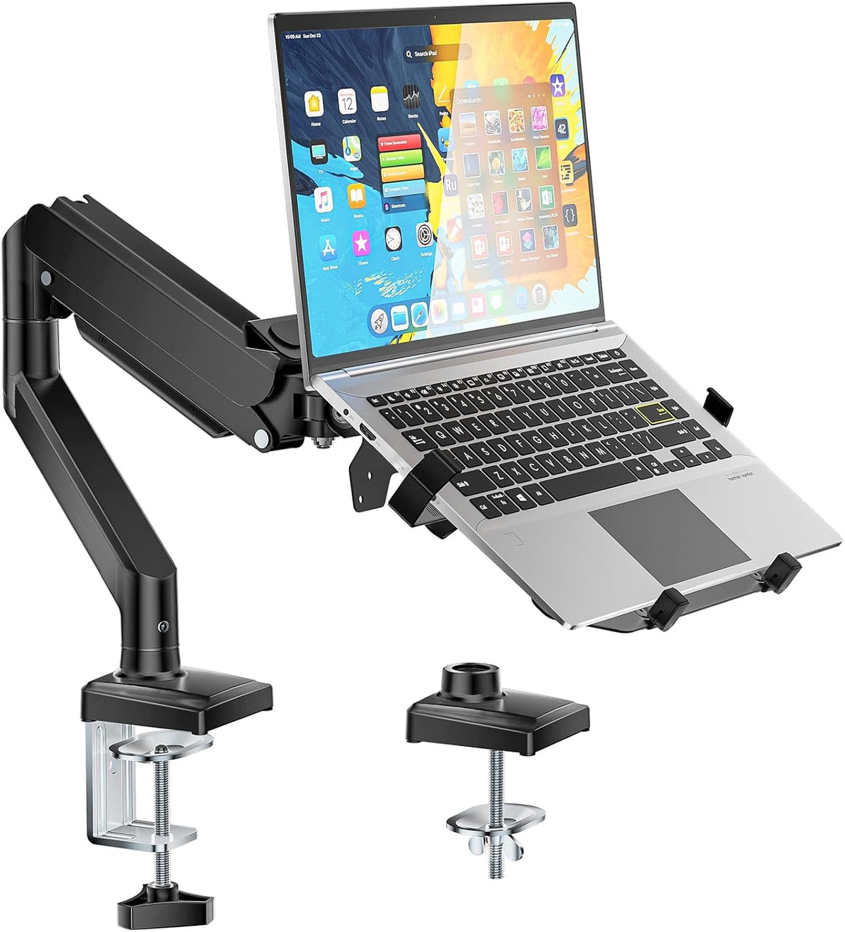 WALI Laptop Desk Mount for 17" Notebook and 34" Screens, Holds 22-26.4 lbs