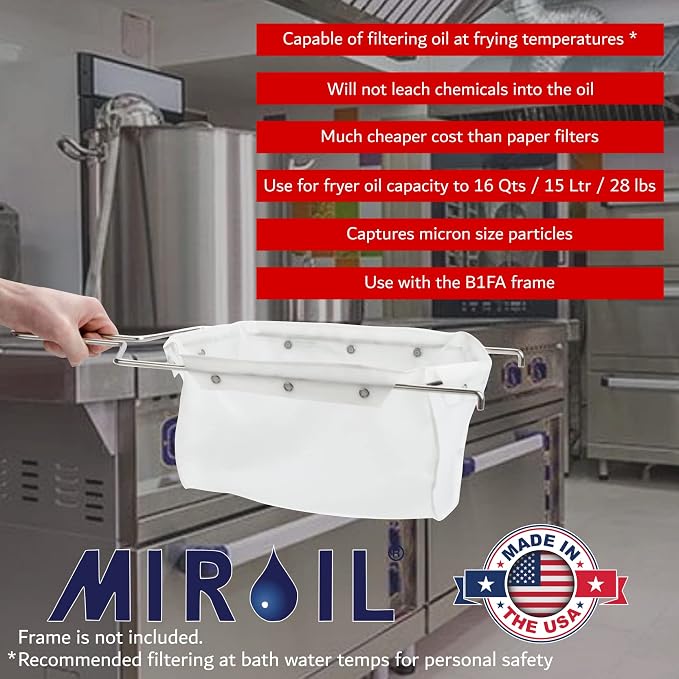 MirOil RB22FS Oil Polishing Filter Bag, Maintain Quality & Taste of Fried Foods