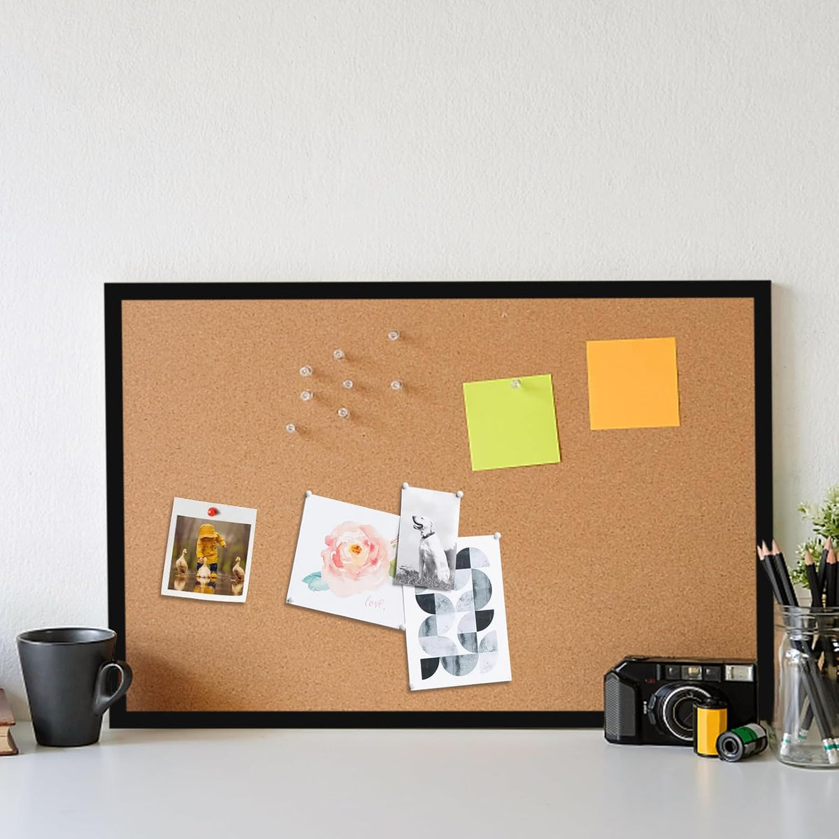 TooCust 24x36 Large Cork Board for Walls with Black Solid Wood Frame, Premium Double Sided Bulletin Board for Office & Home, Decorative Hanging Pin Notice Board, 1 Pack