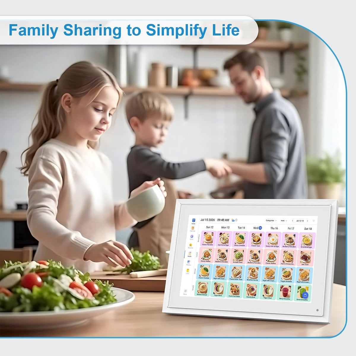 10.1 Inch Digital Calendar+Digital Picture Frame, 2026 Desk Calendar Smart WiFi Planner & Chore Chart, IPS HD Interactive Touchscreen Display Gifts for Women Men, Gifts for Mom Dad