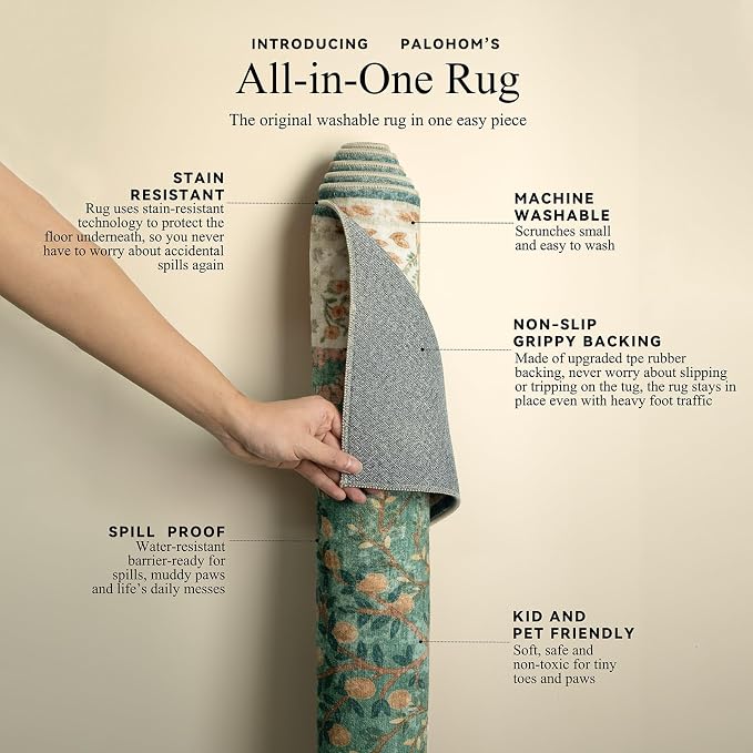 Runner Rug Washable Kitchen Runner: 2'6"x8' Hallway Runner Stain Resistant Non