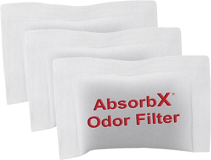 iTouchless Official AbsorbX 3-Pack Trash Can Odor Filter All Natural Activated