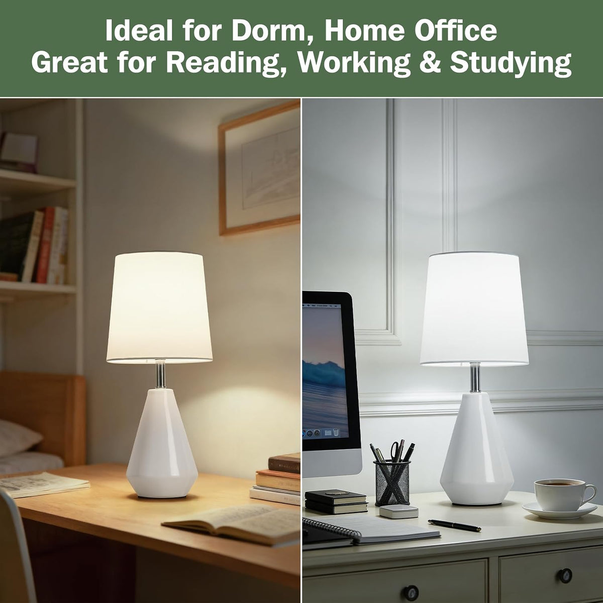 bdayanx15.5" Small Table Lamp Set of 2, 3 ColorTemperatures for Bedroom