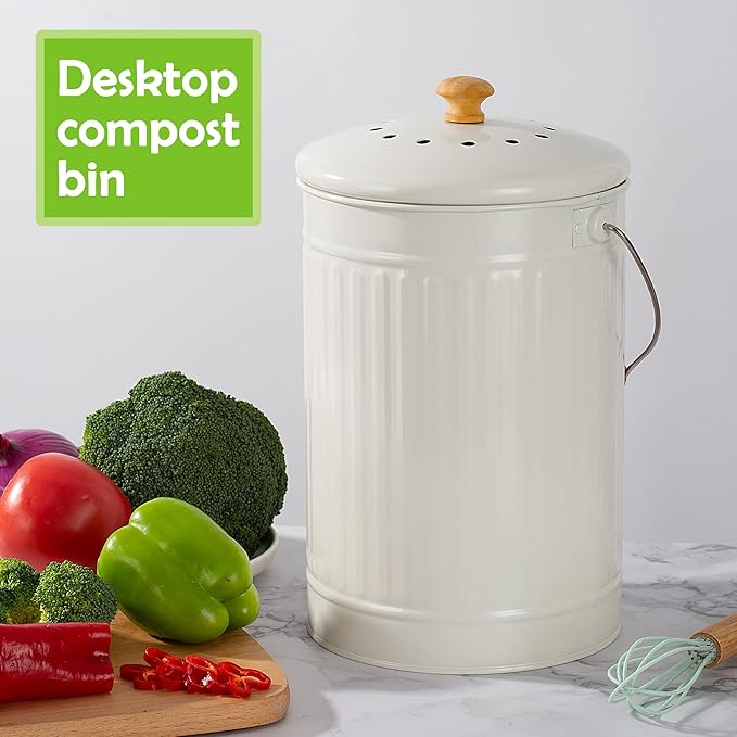 1.7 Gallon Kitchen Compost Bin, Indoor Countertop Compost Bin