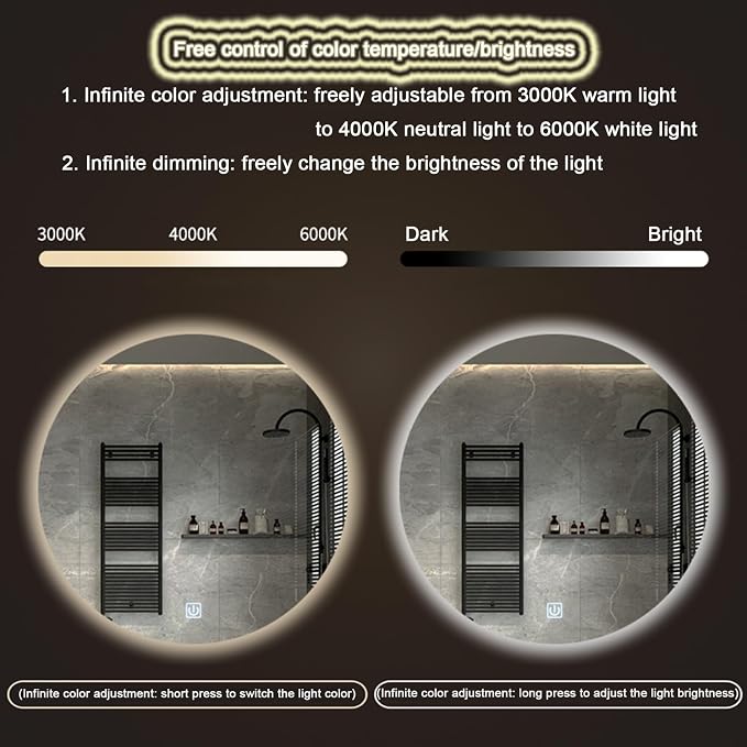 Round Led Bathroom Mirror, Round Bathroom Mirror