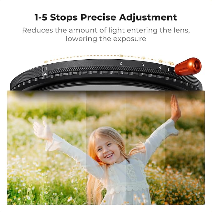 K&F CONCEPT 52mm Black Diffusion Mist Effect 1/4 & Variable ND2-32 & Circular