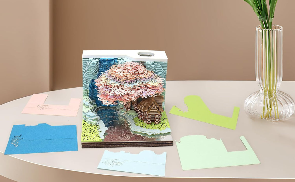 3D Memo Pad Time Piece Calendar 2026 3D Weekly Calendar Notepad