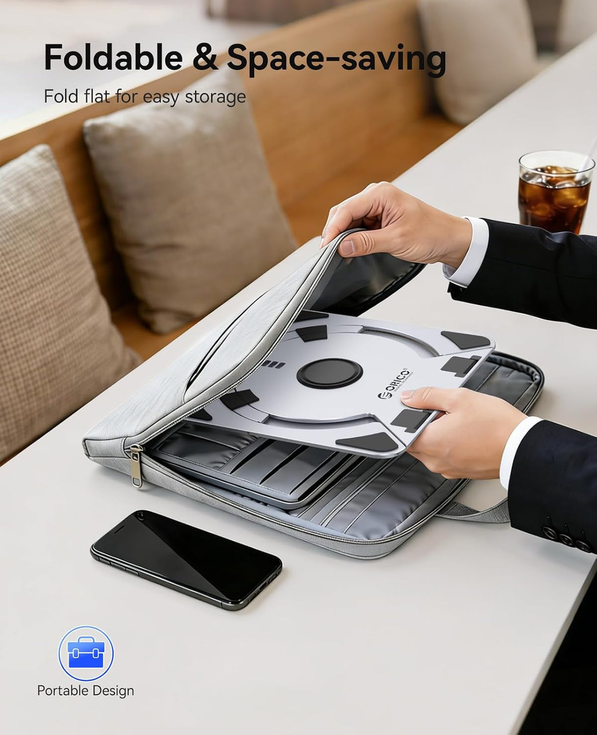 ORICO Aluminum Laptop Stand for Desk, 360° Rotating Laptop Riser