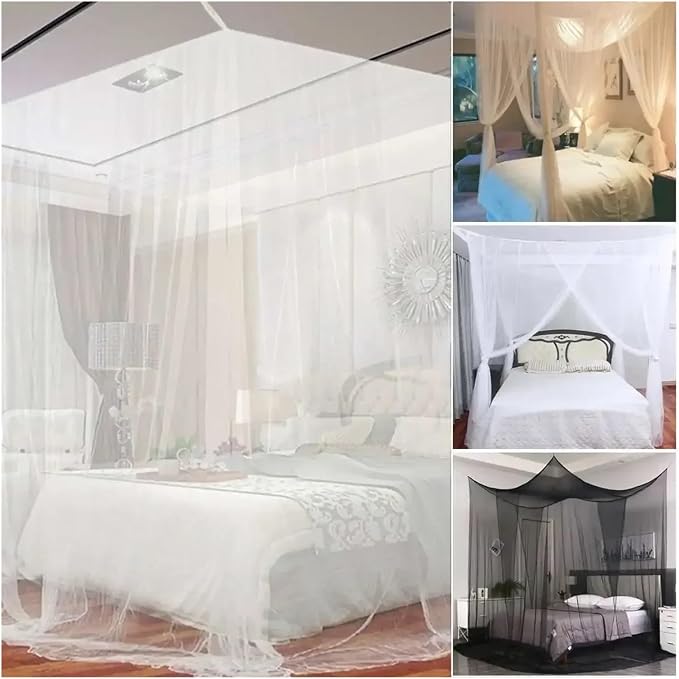 Canopy Bed Curtains Black/White/Beige Elegant Lace Canopy Curtain