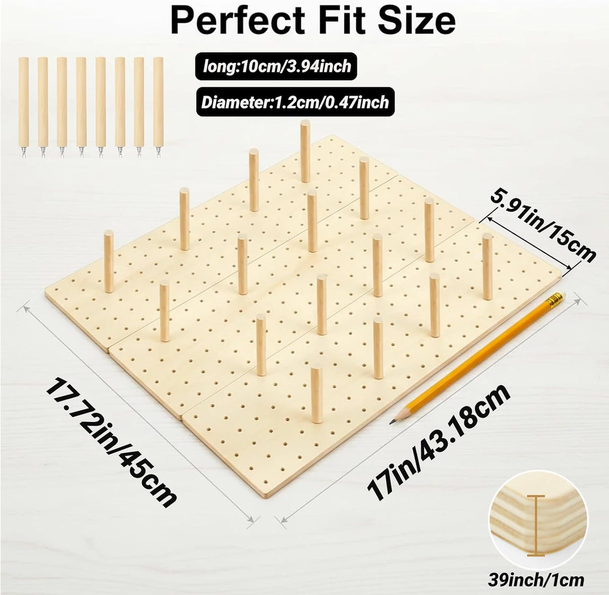 Wooden Pegboard Drawer Organizer for Kitchen - 3 Pack Adjustable Drawer Organizer with 24 Pegs Wooden, Drawer Organizer Kitchen Utensils, Wood Drawer Organizers for Kitchen Countertops & Deep Drawe