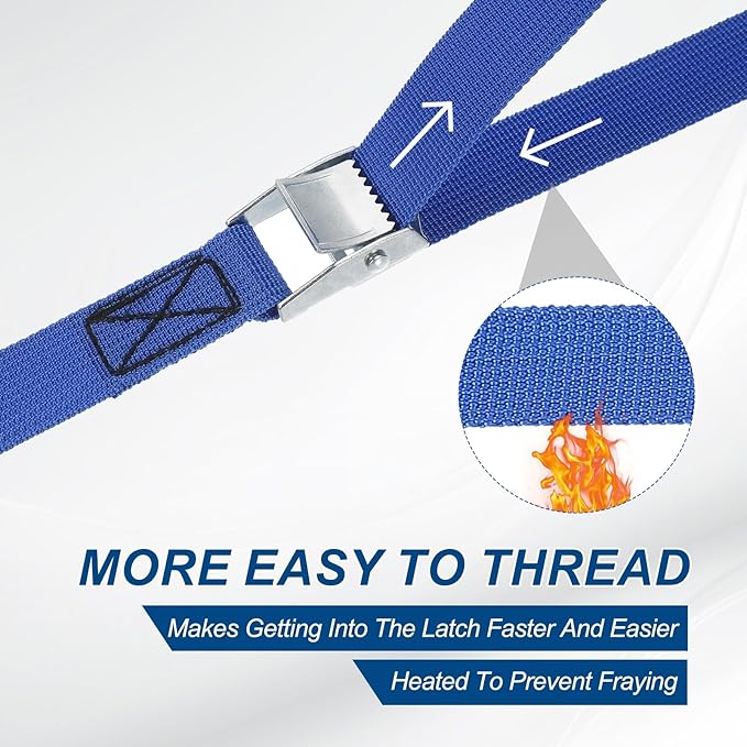 PATIKIL Lashing Straps 1" x 26 Ft, Tie Down Strap Cam Buckle Adjustable Ratchet Straps 551 lbs for Cargo Trucks Motorcycle Luggage, Blue