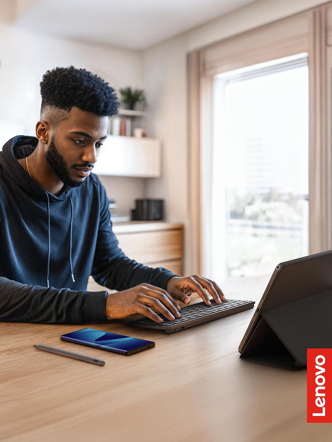 Lenovo Multi-Device Wireless Bluetooth Keyboard, Iron Grey