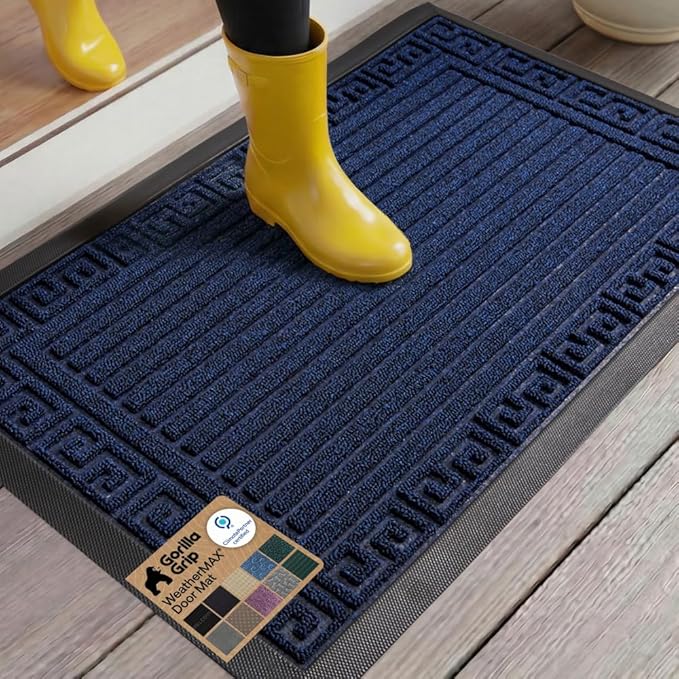 GORILLA GRIP 100% Waterproof All-Season WeatherMAX Doormat, US Designed Natural