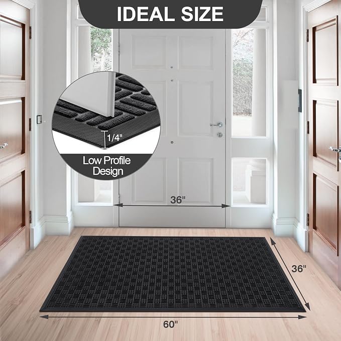 Mibao Front Door Mat, Heavy Duty Durable Welcome Mat