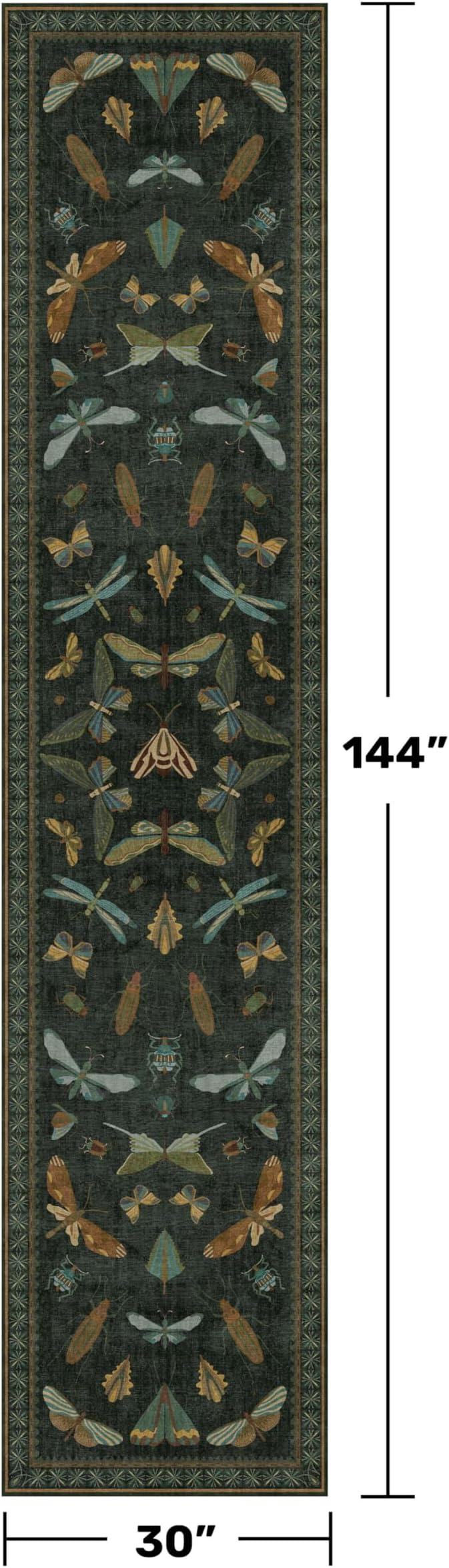 Dark Green 2'6"x12' Long Runner Rugs