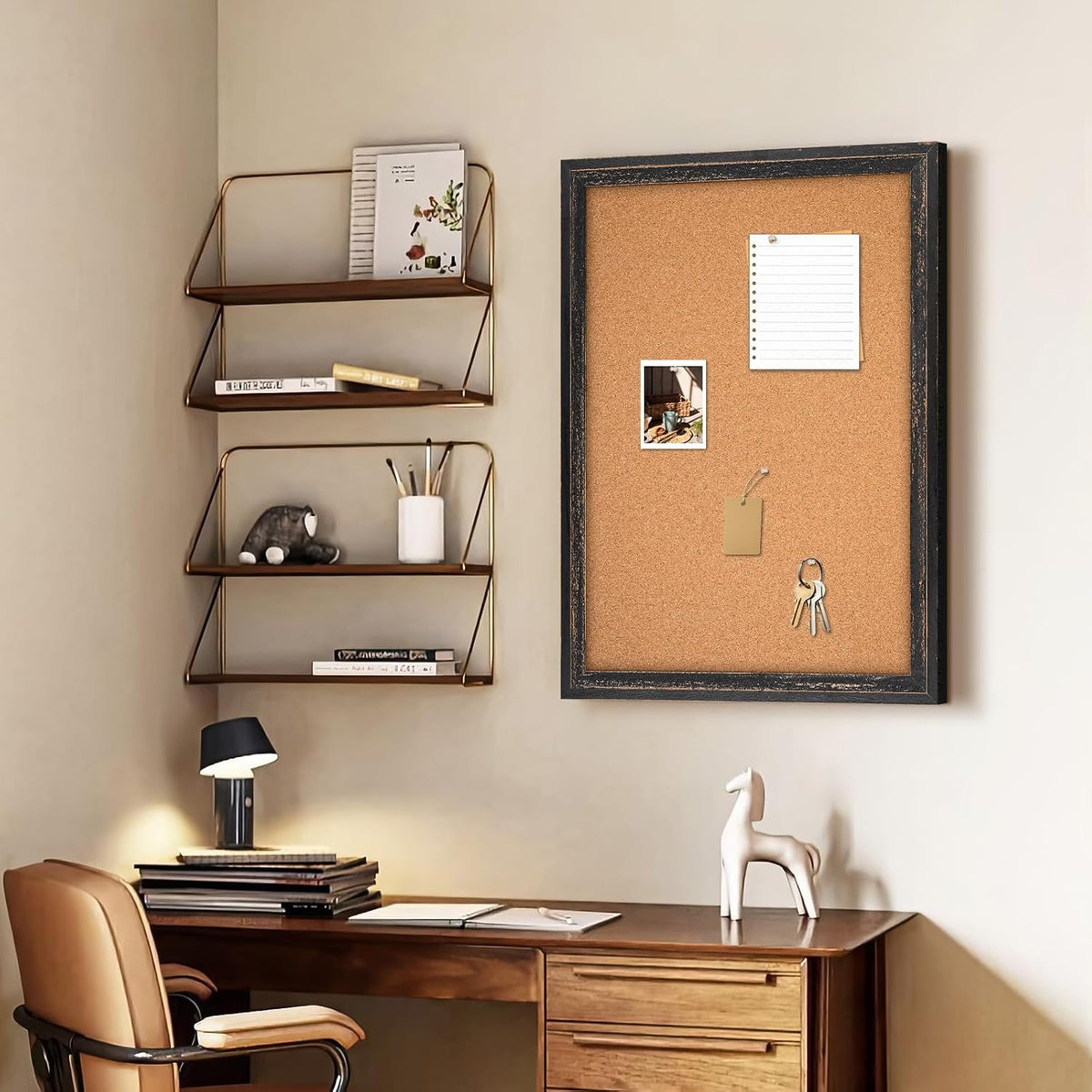 Cork Board Bulletin Board, 36"x24" Corkboard for Wall