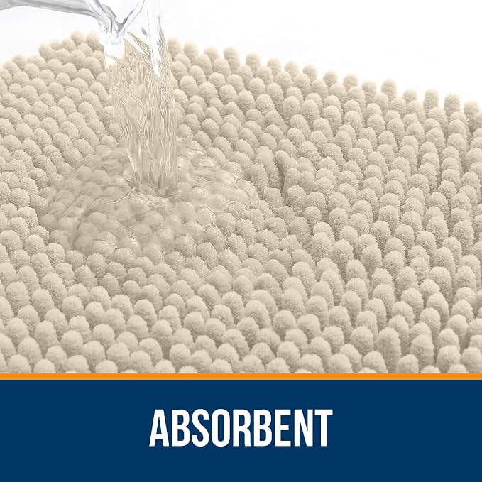 OLANLY Large Bathroom Rugs 40x24, Extra Soft Absorbent Chenille Bath Rugs