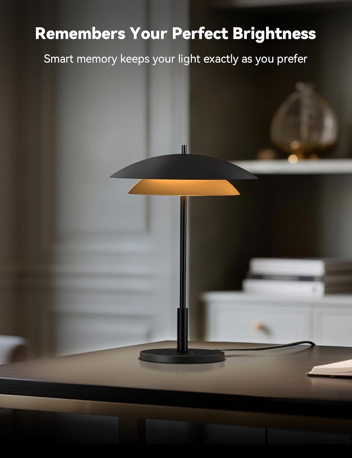 Tubicen Bedside Table Lamp,Modern Mid Century Dimmable LED USB-C Desk Lamps
