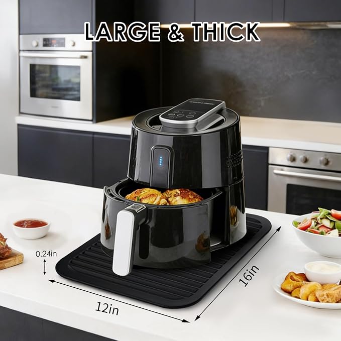 Black Silicone Trivet 16'' X 12'' Silicone Hot Pads