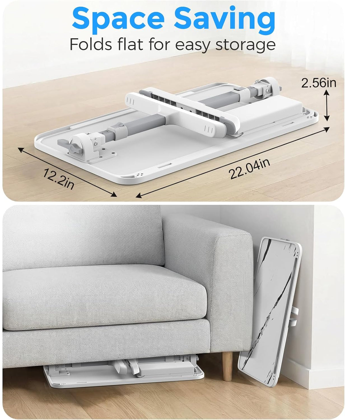HETTHI Bed Laptop Table Adjustable Foldable Laptop Stand 22.04×12in Marble
