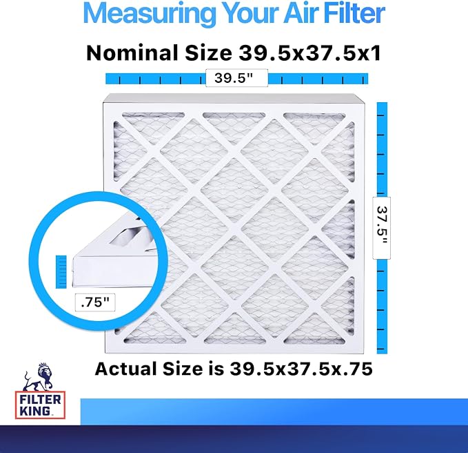 Filter King 39.5x37.5x1 Air Filter | 4-PACK | MERV 8 HVAC Pleated A/C Furnace
