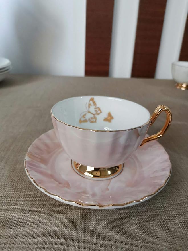 Bone China Cup and Saucer Set- Butterfly and Elegance