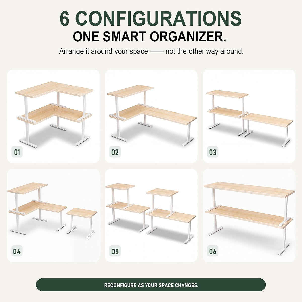 Golener Countertop Shelf, Kitchen Counter Organizer, Adjustable, Stackable