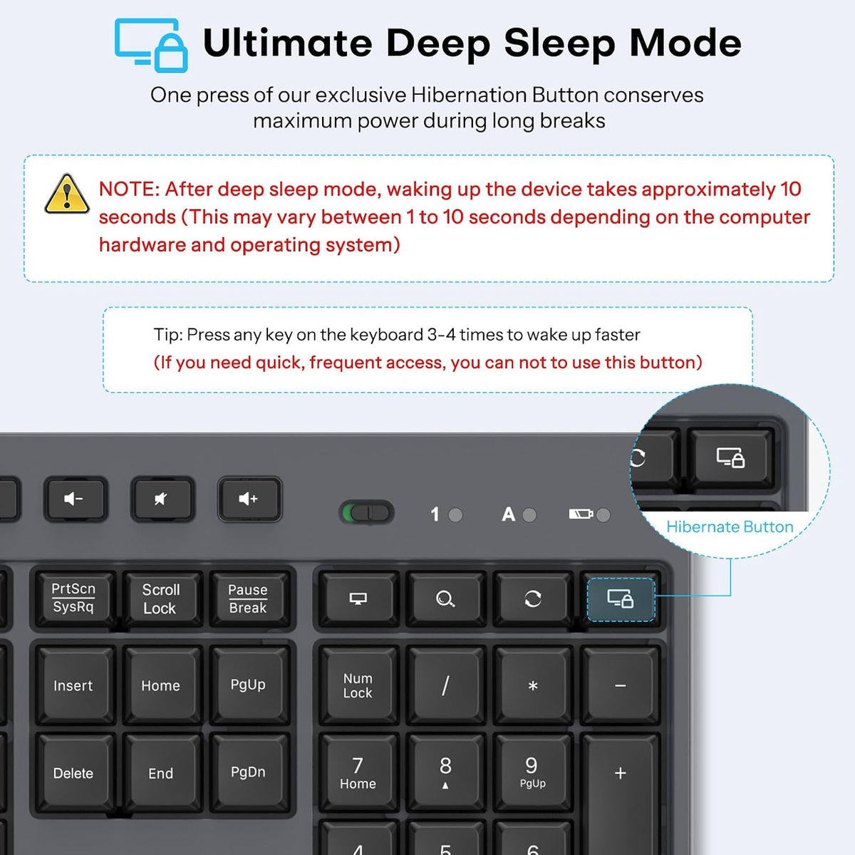 OMOTON Wireless Keyboard and Mouse Combo, 2.4G Quiet Set with Phone Holder