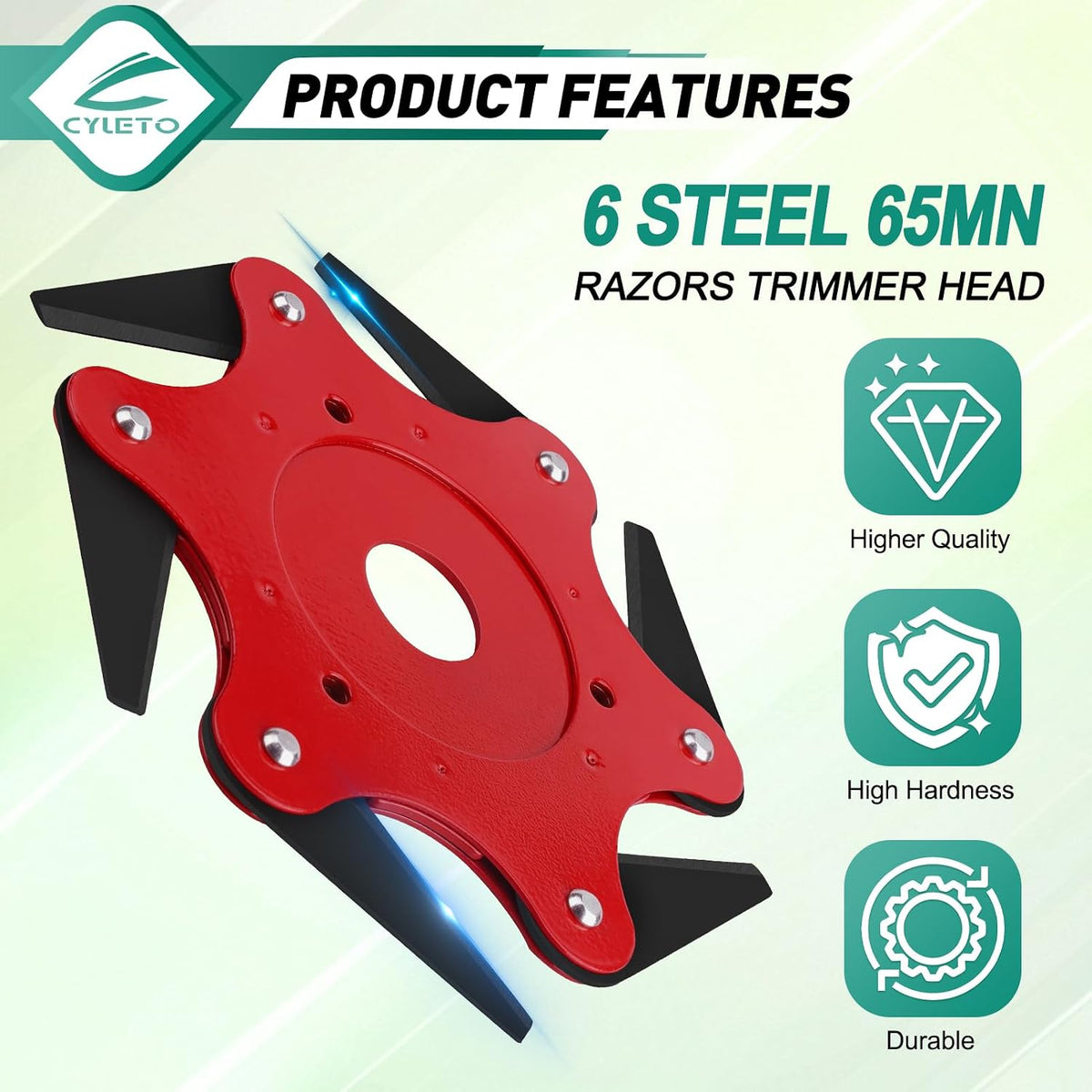 9" x 36 Teeth Carbide Tipped Blades & 6 Steel Razors Trimmer Head & 10" x 3 Teeth Carbon Steel Brush Cutter Blades with 2 Different Adapter Kits Compatible with Brush Cutter, Trimmer, Weed Eater
