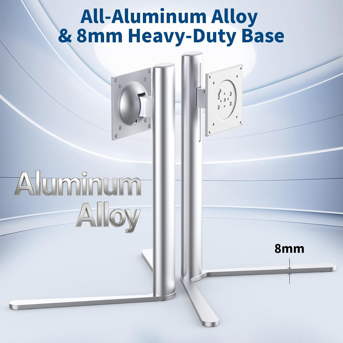 Aluminum VESA Monitor Stand for Monitor Weight 7.7-11 lb, 24-27″