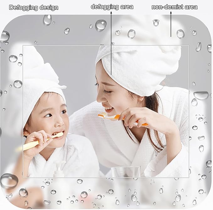 Bathroom Mirror, Dimmable LED Vanity Mirror Half Circle, Illuminated Mirror