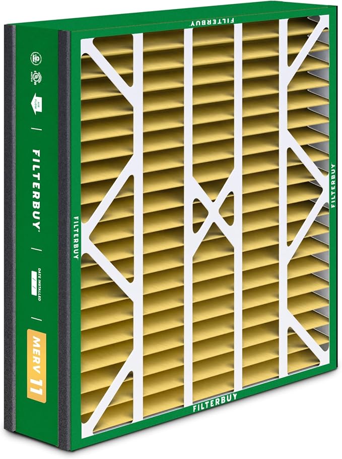 Filterbuy 20x25x5 Air Filter MERV 11 Superior Pet & Allergy Defense, Pleated