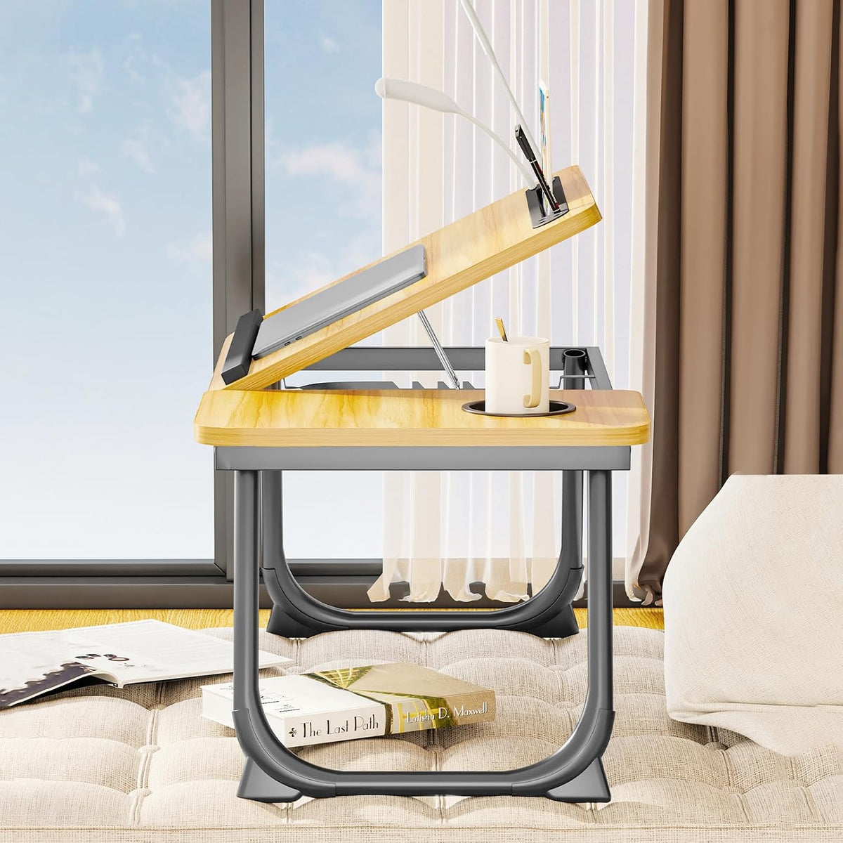 Laptop Desk for Bed, Adjustable Laptop Stand with 5 Different Angles