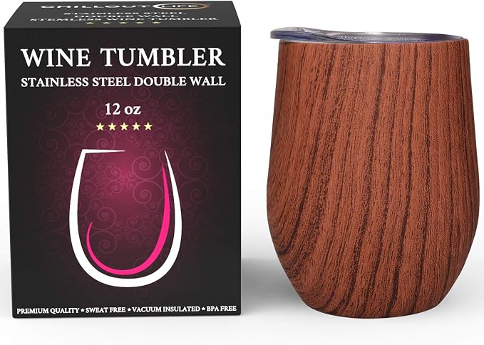 CHILLOUT LIFE 12 oz Stainless Steel Wine Tumbler